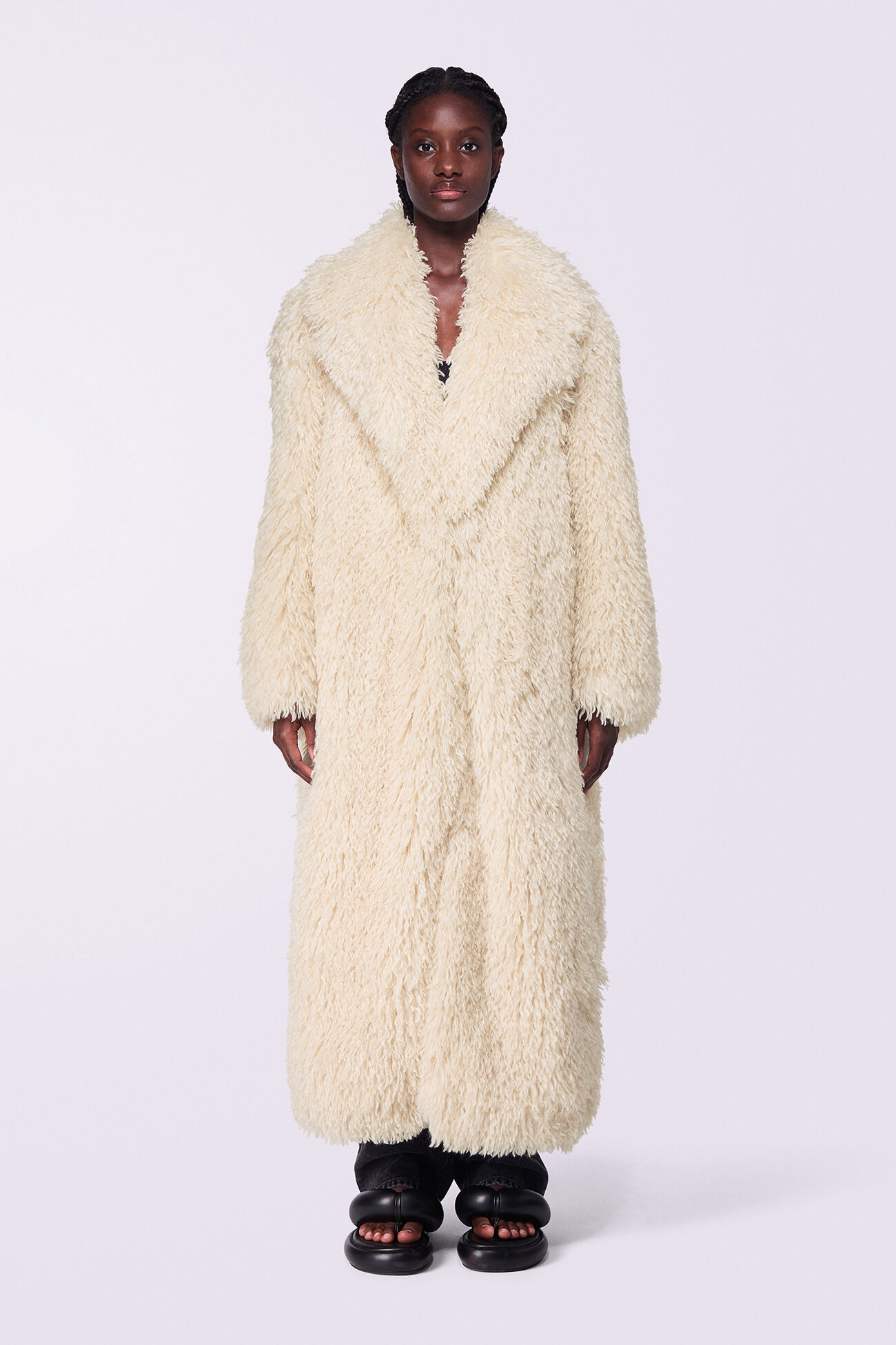 Unisex Faux Fur Coat Cream